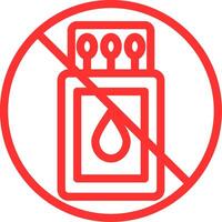 No Fire Line Multi Colors Icon vector