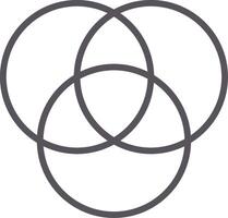 Venn Diagram Line Multi Colors Icon vector