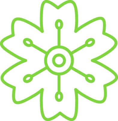 Cherry Blossom Line Multi Colors Icon