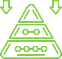 Pyramid Chart Line Multi Colors Icon vector