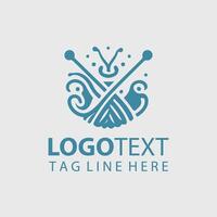 A logo design for knitting needles vector