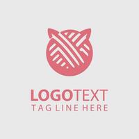 A pink cat logo with a white background vector