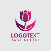 A pink flower logo design vector