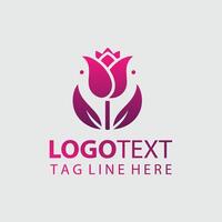A pink flower logo design vector