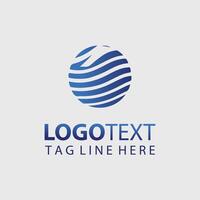 Blue globe logo design vector