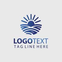 A blue wave logo design vector