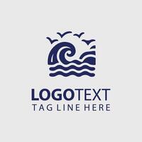 A logo design for a company that is based on the ocean waves vector