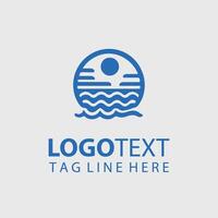 A blue ocean logo design vector