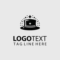A hat logo with the text logo text here vector
