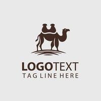 A camel logo design with a brown background vector