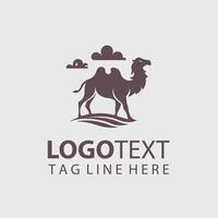 A camel logo design with a cloud in the background vector