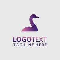 A purple duck logo design vector