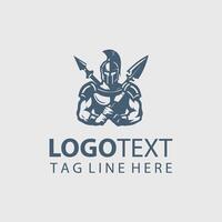 A spartan warrior logo design vector