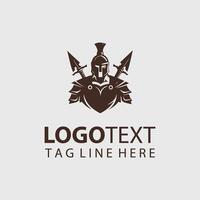 A spartan warrior logo design vector