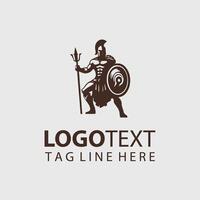 A spartan warrior logo design vector