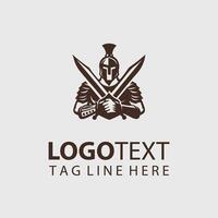 A spartan warrior logo design vector