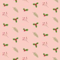 Hand drawn christmas elements seamless pattern vector