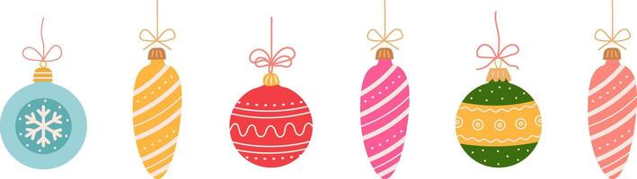 Christmas design elements, ornaments set vector