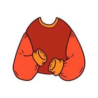 Sweater color doodle icon. Cozy Autumn and winter element. Change of seasons doodle illustration. vector