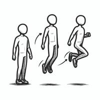Expressive Jumping Poses- Hand Drawn Man Sketches vector