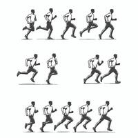 Expressive Sketches of Man in Running Poses vector