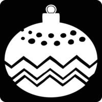A black and white christmas ornament with a chevron pattern vector