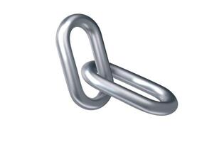 Silver chrome chain. Realistic metallic symbol in retro Y2K stile. Futuristic 3D shape of chrome element vector