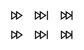 Forward icon in line style. Next track sign symbol of media player elements vector