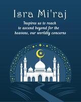 Isra Mi'raj inspires us to reach for the heavens to ascend beyond our worldly concerns vector