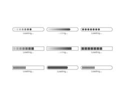 Collection Loading bar status icon. illustration. Set of loaded icons. Download progress. Donload or Upload. vector