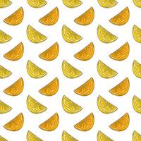 Lemon and orange slices Seamless pattern soft shades in simple Pop Art. Lemon Day festive background. Isolated illustration Wallpaper or web promo backdrop, cards poster, banner, leaflet, label vector