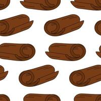 Cinnamon stick Seamless Pattern in trendy minimalist cartoon style. Seasonal background texture idea. Isolated illustration Wrapping or web, posters, banners, brochures, cards, price tag, label vector