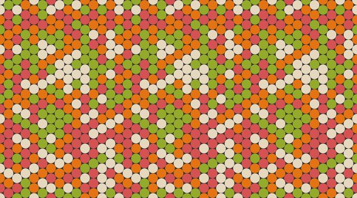 Abstract polka dot pattern with geometric circles, perfect for seamless textile prints, wallpaper, or modern poster backgrounds. A trendy and creative design.