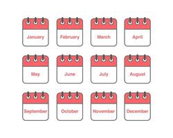 set of icons. Daily, monthly, yearly calendar icon vector
