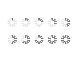 Collection Loading bar status icon. illustration. Set of loaded icons. Download progress. Donload or Upload. vector