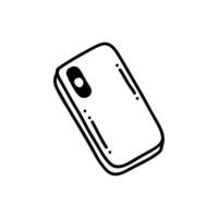 Black and White Hand-Drawn Mobile Icon for a Sleek, Minimal Design vector