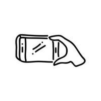 Black and White Hand-Drawn Mobile Icon for a Minimalist Aesthetic vector