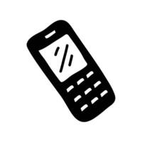 Elegant Black and White Hand-Drawn Mobile Icon for a Minimal Look vector