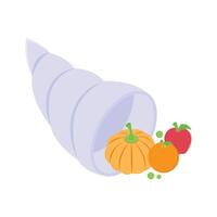 Beautifully designed isometric icon of cornucopia, ready for premium use vector