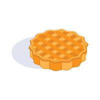 Well designed isometric icon of pie cake, ready for premium use vector