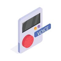 Voice recognition device isometric , ready for premium use vector