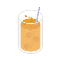 Cold drink, lemonade isometric in modern style vector
