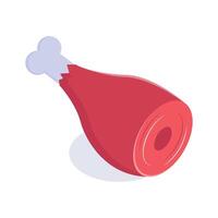 An isometric icon of ham hock in modern style, ready to use vector