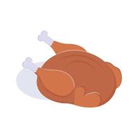An isometric icon of roasted chicken in modern design style vector