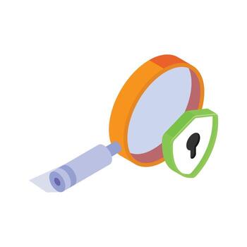 Concept isometric icon of security search, ready to use vector