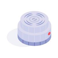 Smoke detector isometric icon in modern style, ready to use vector
