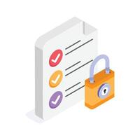 Encrypted checklist ensuring task completion with secure access vector