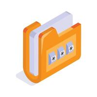 Encrypted folder, secure folder design in modern style vector