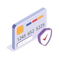 Credit card protected by encryption and security for safe transactions vector