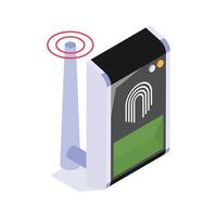 Biometric scanning device isometric in editable style vector